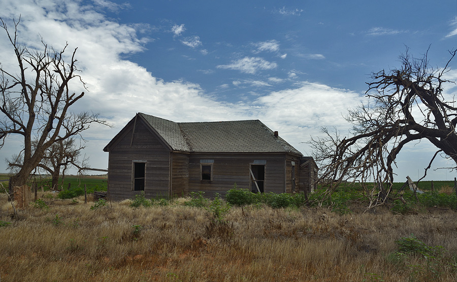Photograph of abandoned ranch in northern Texas based on the Elements in Golden ratio by artist Doug Craft